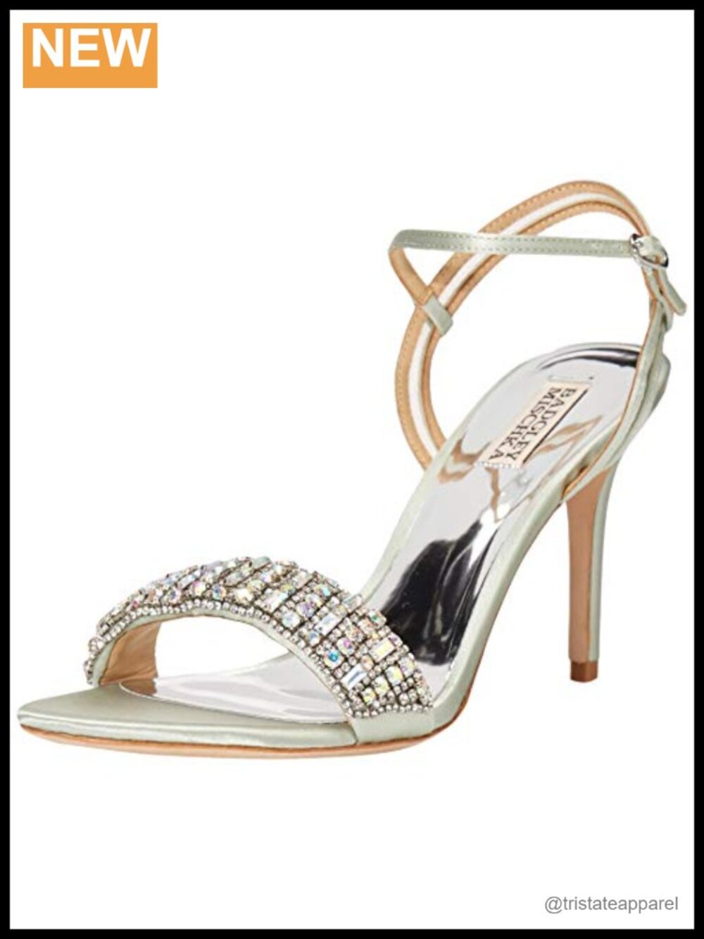 Badgley Mischka Women's Garan Heeled Sandals Stiletto Ankle Strap Satin